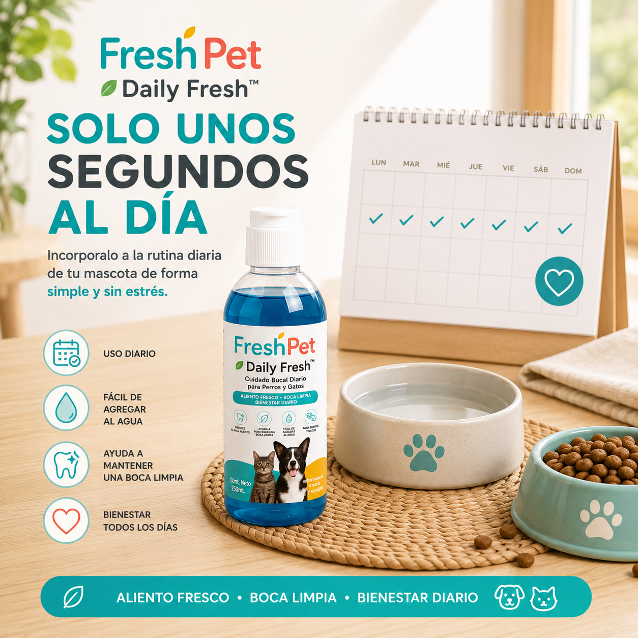 🌿 FreshPet™ Cuidado Bucal Diario para Perros y Gatos