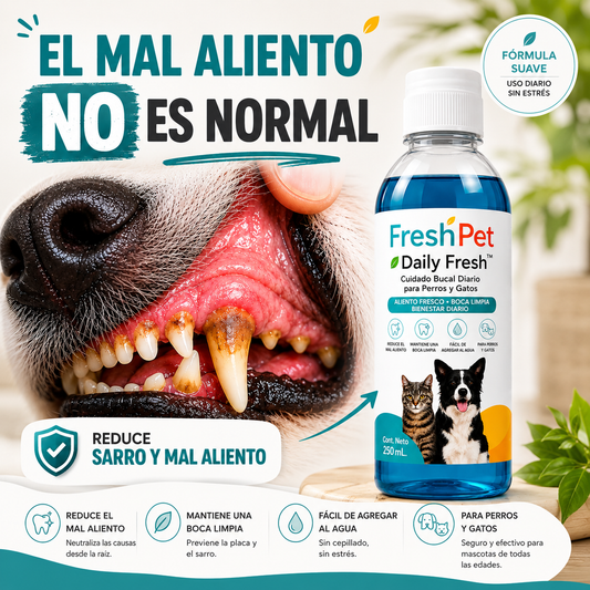 🌿 FreshPet™ Cuidado Bucal Diario para Perros y Gatos