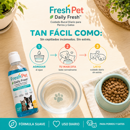 🌿 FreshPet Daily Fresh™  Cuidado Bucal Diario para Perros y Gatos